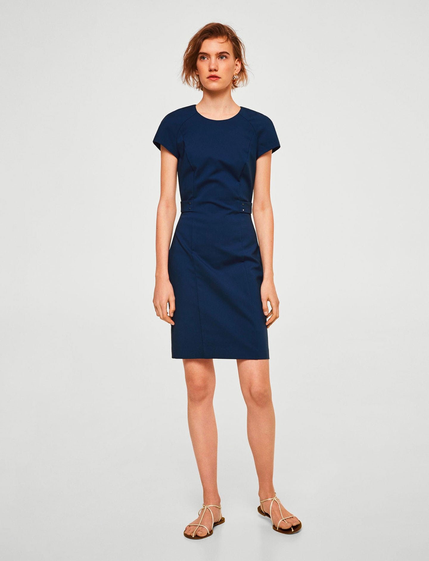 Metallic appliqué cotton dress