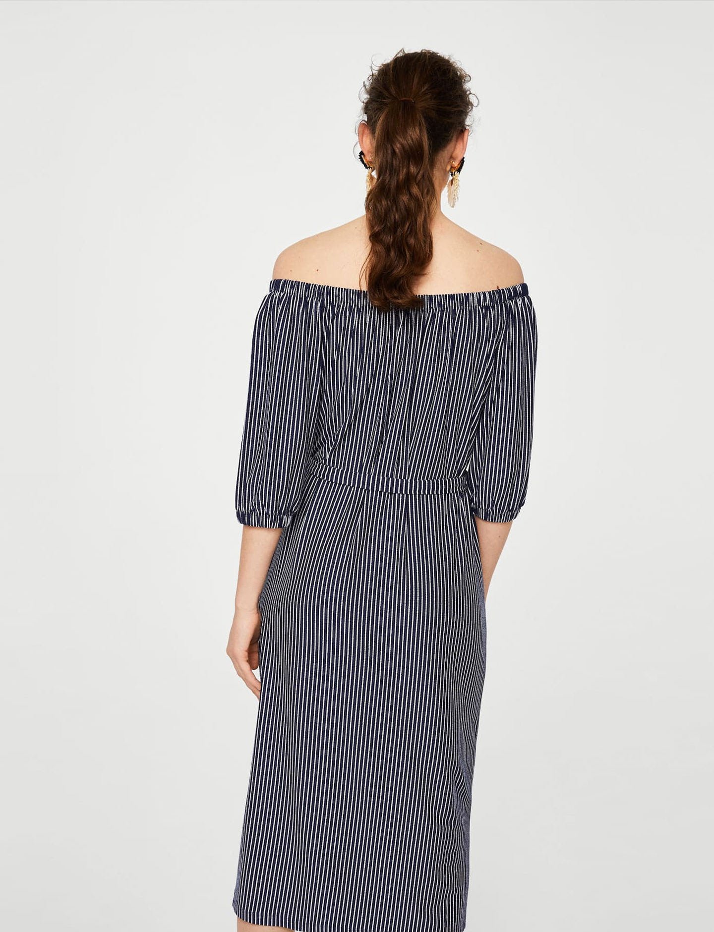 Off-shoulder striped dress - Image 4