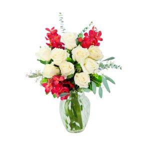 Tulip hyacinth and calla vase
