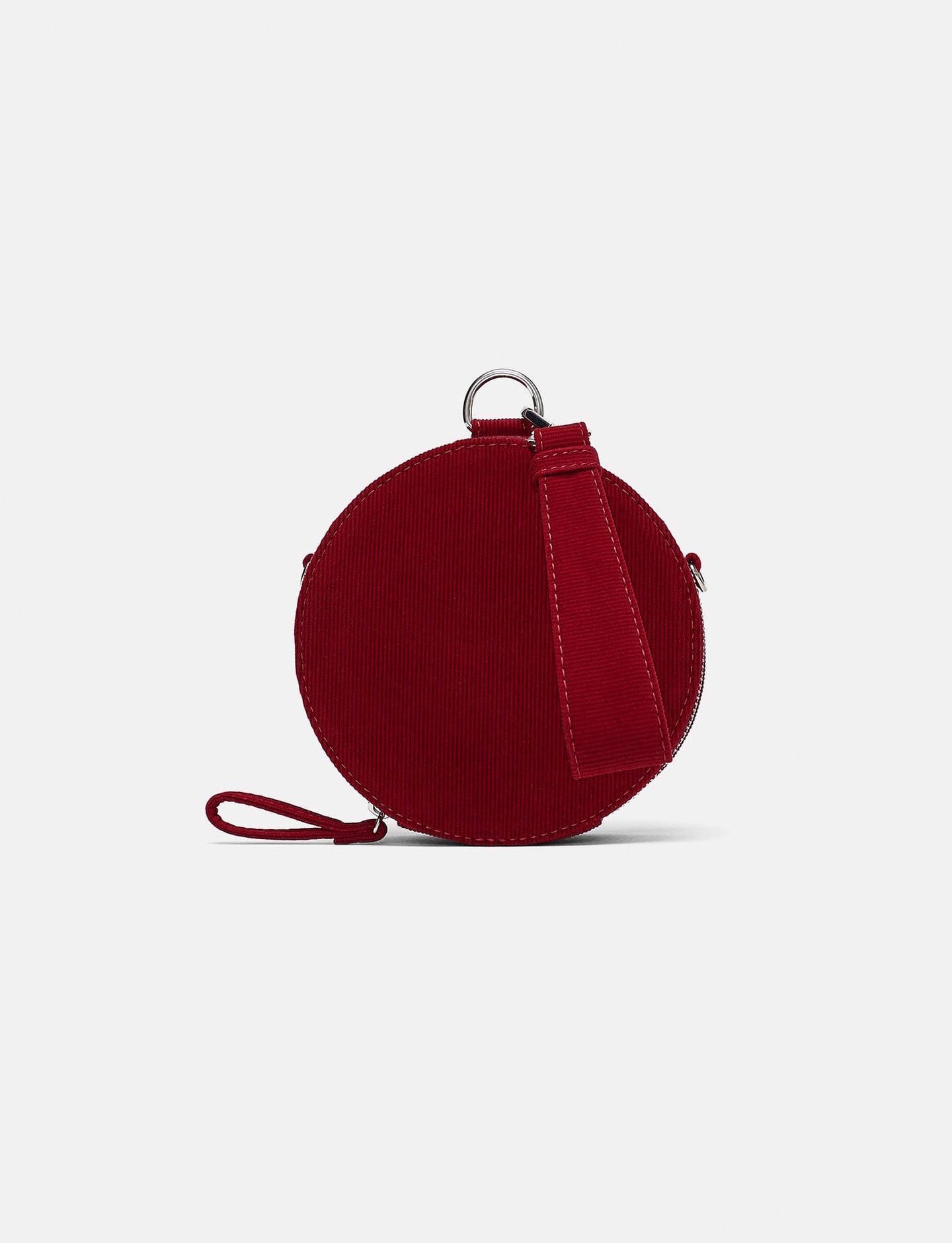 Round Corduroy Crossbody Bag