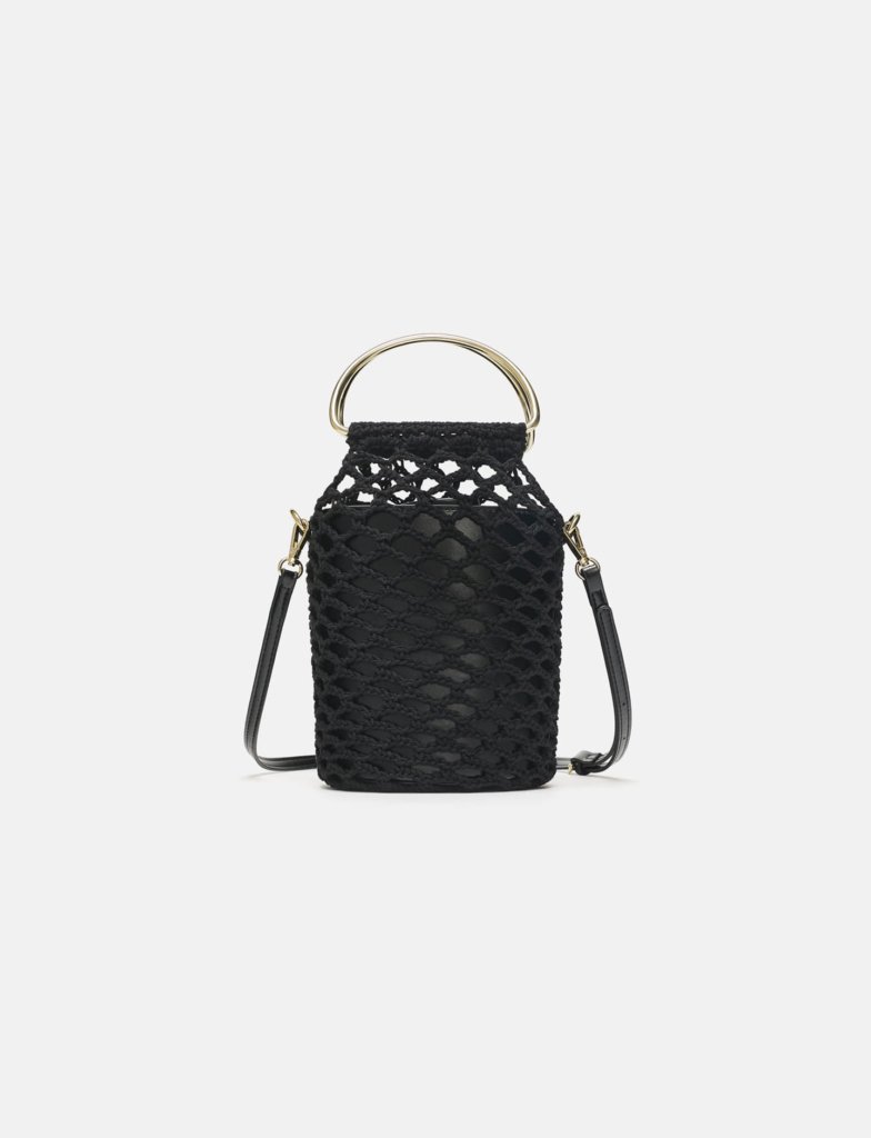 Crochet Tote Bag With Mental Handles