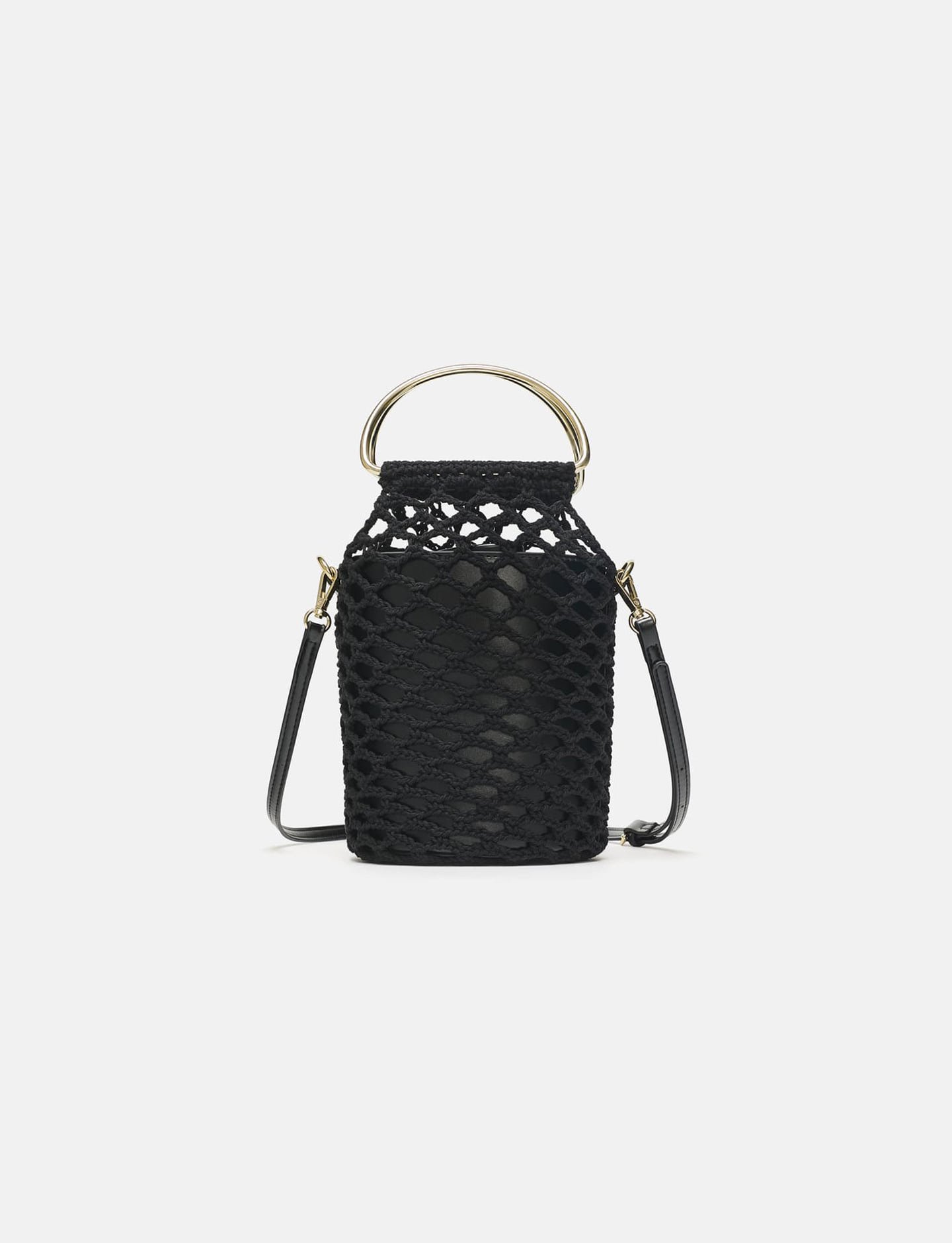 Crochet Tote Bag With Mental Handles