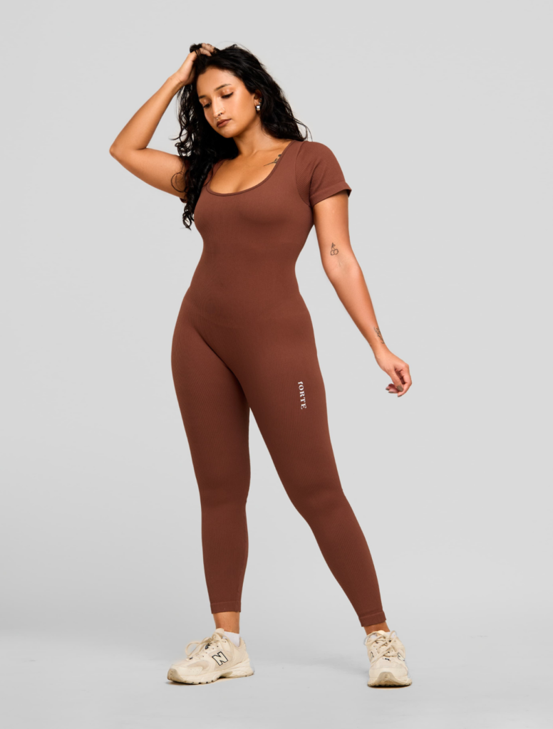 Forte RibbedEase Short Sleeve Jumpsuit
